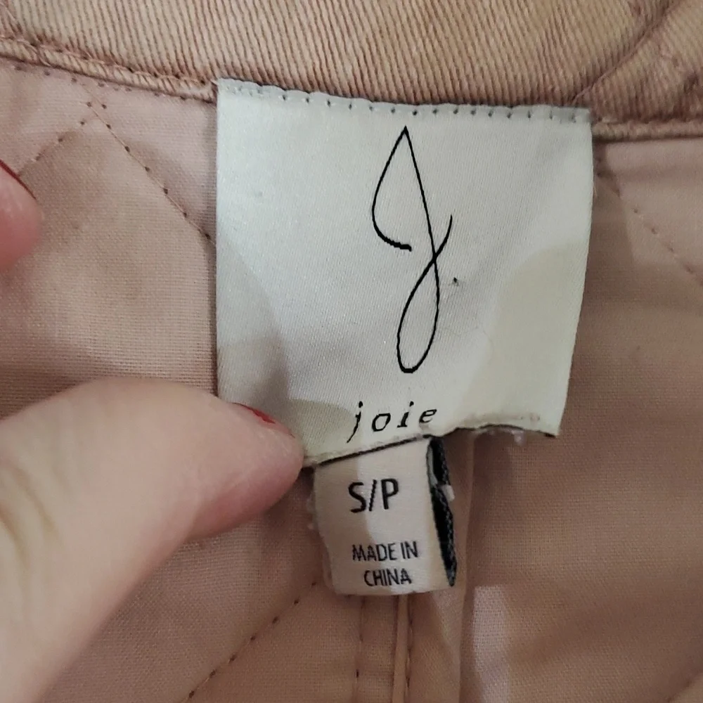 Joie Quilted Barn Jacket Size Small Preppy Utility Blush Pink - Picture 4 of 14